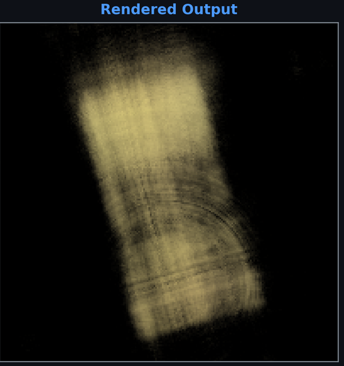 Rendered output of the 2D neural field fitted to a fox image