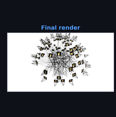 Final render, all camera rays producing the complete image